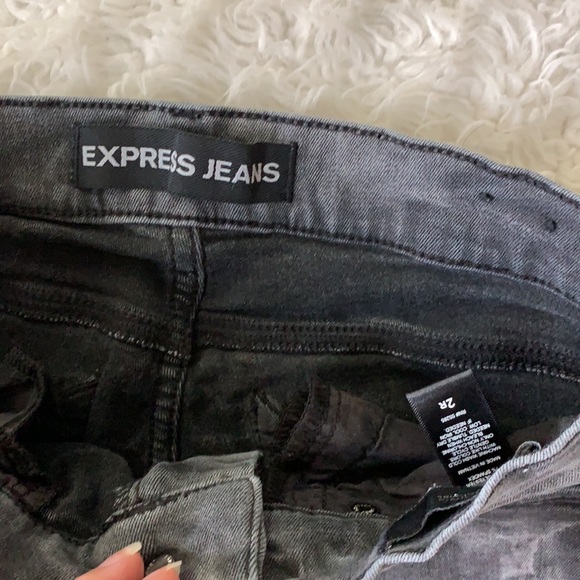 Express black grey jeans denim women’s size 2 - Picture 4 of 9